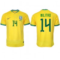 Camisa de time de futebol Brasil Eder Militao #14 Replicas 1º Equipamento Mundo 2022 Manga Curta